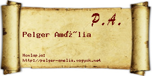 Pelger Amélia névjegykártya